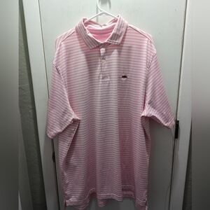 FG Tech Golf Polo shirt Pink and white stripes size XXL